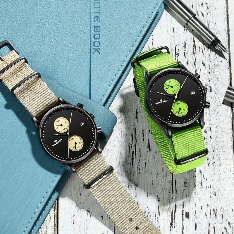 

Unisex Watch Nylon Band 38mm Weekender Chronograph Wrist Watch Fashion Men's Watches Women Watches