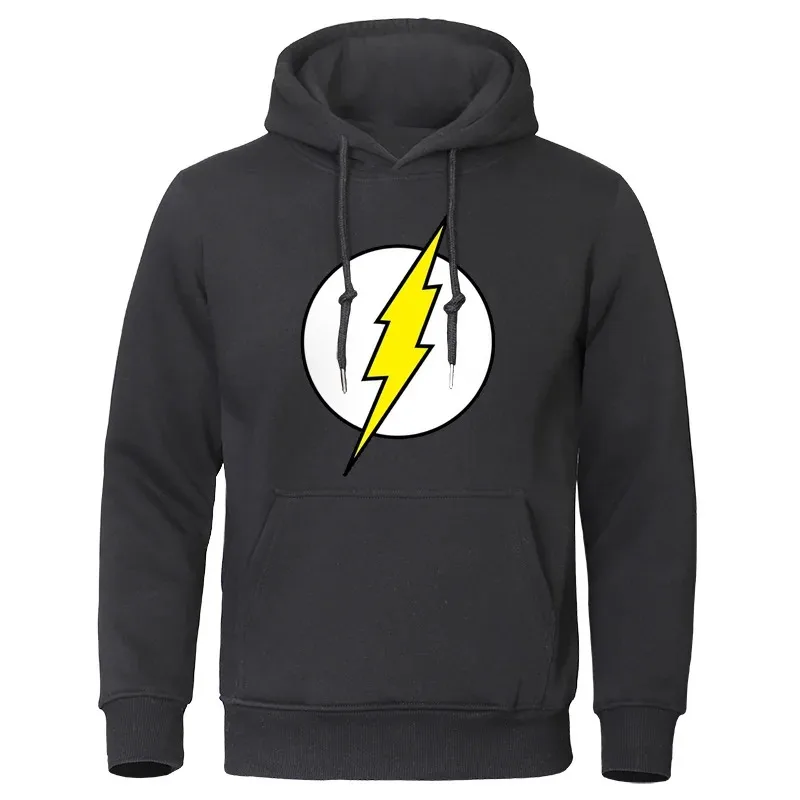 Men's hoodie lightning printed super large loose pullover fashion casual clothing