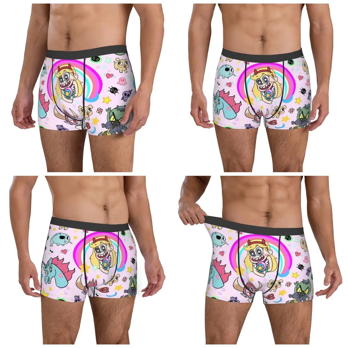 الملاكم السروال السراويل نجمة مقابل قوى الشر! بطانية سراويل داخلية للرجال تهوية لهدايا صديقها للرجال