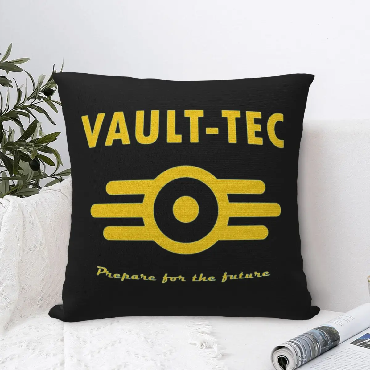 Vault-Tec Logo Pillowcase Polyester Cushion Comfort Throw Pillow Sofa Decorative Cushions Used for Home Bedroom Living Room