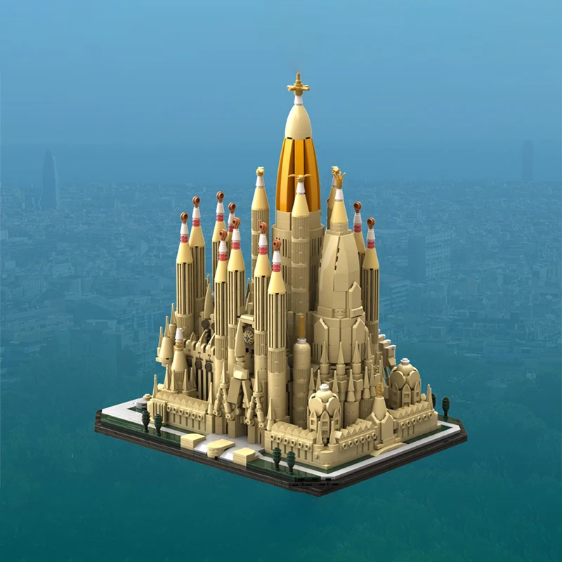 3099 sztuk Moc Sagrada Familia średniowieczna modułowość zamek architektura Model klocki montażowe klocki zabawki dla dzieci DIY prezenty