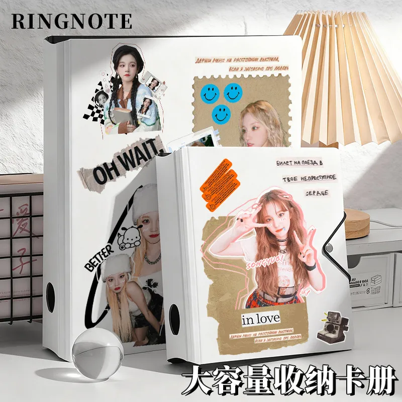 RINGNOTE 4/9 Grid Photocard Binder, A4/A5 Large Capacity Album for 3/3.5inch K-pop Cards Ins Style Star Idol Photo Storage Book