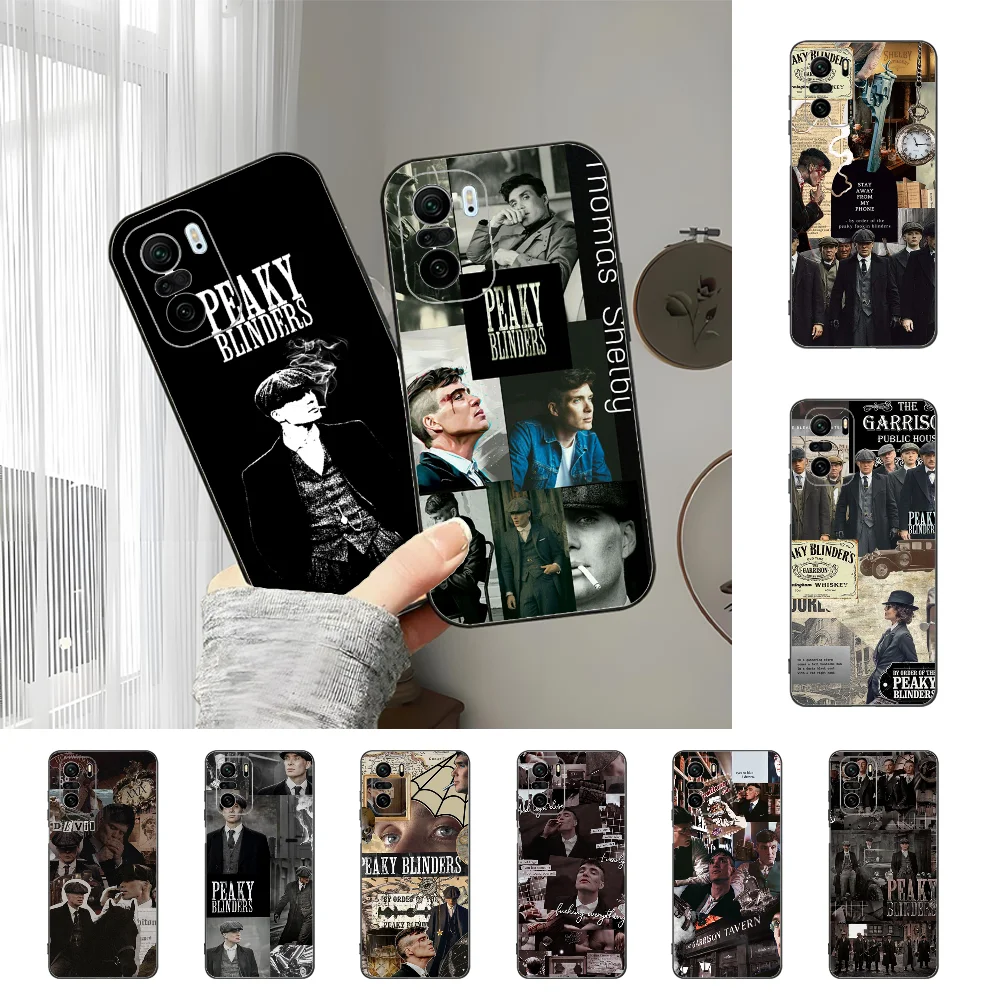 T-Thomas S-Shelby P-Peaky B-Blinders Phone Case For Xiaomi 11 Redmi Note 11 5G 8T 9A 9 10T Note8Pro Note9 12SUltra Black Case