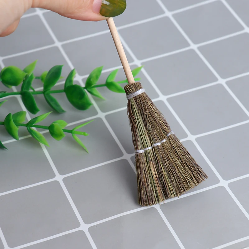 Juego de escoba en miniatura para casa de muñecas, juego de cubo y fregona, Kits de herramientas de limpieza, juguetes clásicos, muebles de juego de simulación, 1:12