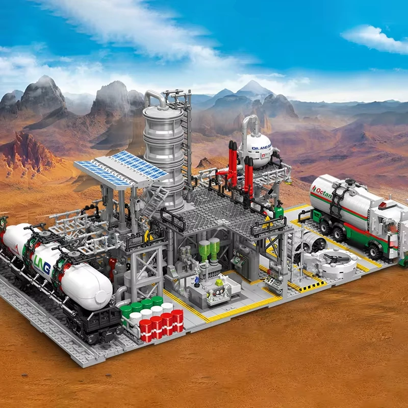 

Adult Gift City Street View Building Blocks 3in1 Assembly Model Bricks Natural Gas Storage Center & Transport Station Laboratory