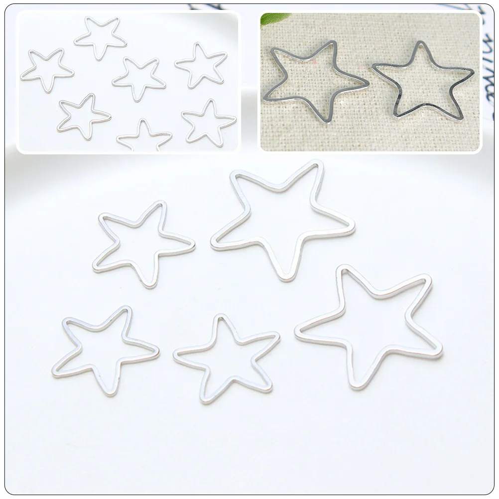 

20pcs Ear Earring Accessories Hollow Star Charms Copper Diy Jewelry Making Findings Pendant Craft Supplies Star Pendants For
