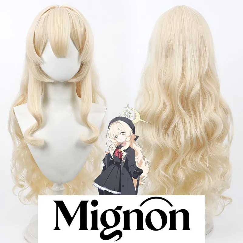 

Синий архив Aoi Smiling Professor, парик для косплея, светло-желтые кудри, силиконовая кожа головы, подарок на Хэллоуин