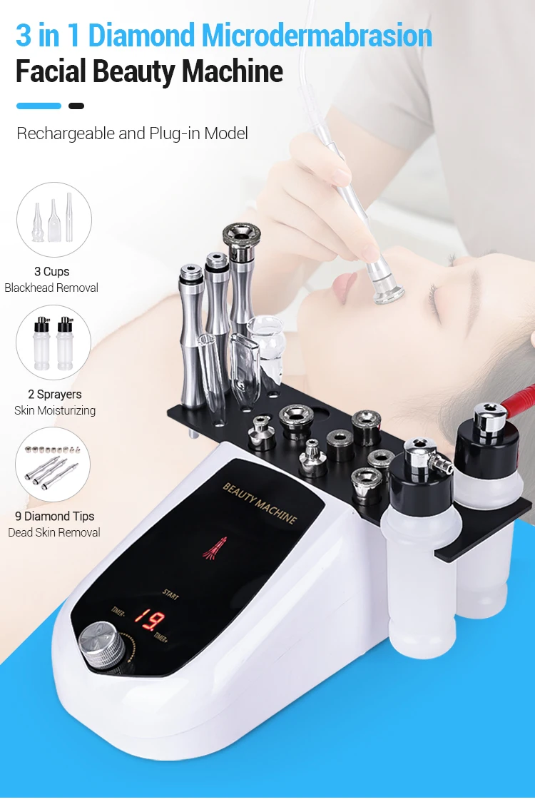 Professional Diamond Microdermabrasion Machine For Facial Peeling Skin Care Blackhead Removal Water Spray Exfoliation Machine