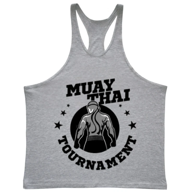 سترة دون أكمام للرجال اللياقة البدنية الصالة الرياضية في الهواء الطلق الرياضة I على شكل سترة علوية الانضباط الذاتي الملاكمة بطولة مطبوعة ملابس التدريب