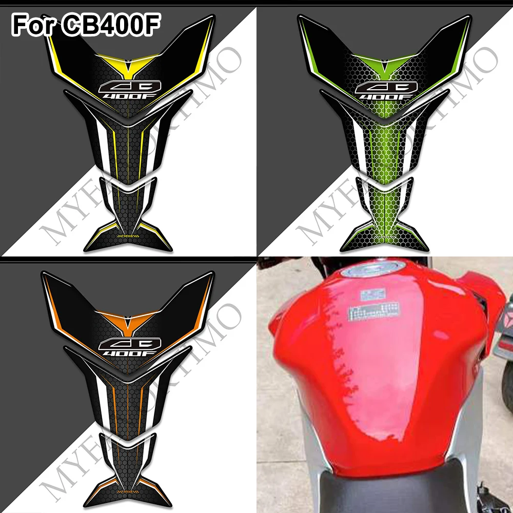 For Honda CB400F CB 400F 400 F Motorcycle Tank Pad Decal  Gas Fuel Oil Kit Knee Fish Bone Stickers Emblem