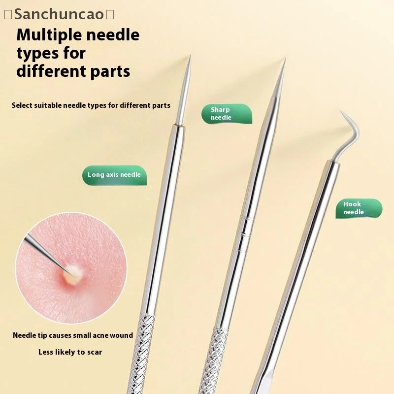 soiSan Parque5/7/8 stuks Ultrafijne celpuistjes Mee-eter Clip Pincet Schoonheid Gezicht Gezondheid Salon Speciale mee-eter verwijderaar Acne Naald