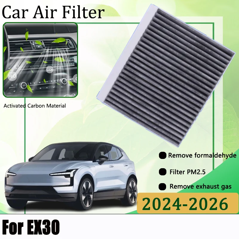 

Car Front Grille Filters For Volvo EX30 2024-2026 Activated Carbon Cabin Filter Air Conditioning Filter Interior Accessories