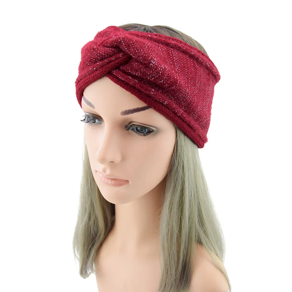 

Women's Windproof Sports Headband with Ear Protection Curl Cross Design for Outdoor Activities And Makeup