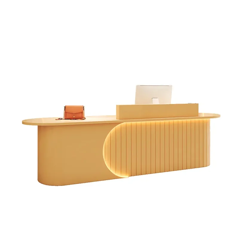 for Light Luxury Solid Wood Wind Women's Clothing Store Checkout Page Bar Table Health Beauty Company Front Desk