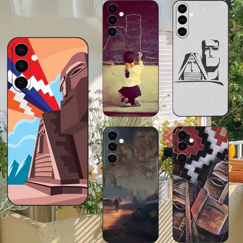 Armenian D-Dedo Babo A-Artsakh Phone Case Black Soft Silicone TPU For Samsung A72,A51,A70,A71,A53,A52,A73
