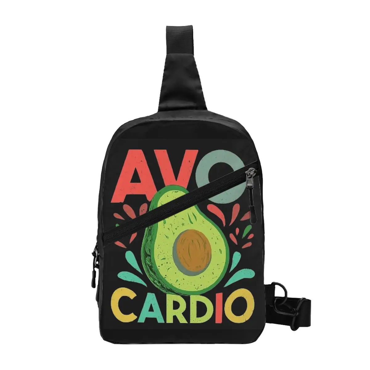 Avocardio Avocado Cardio Chest Bag Men Sling Crossbody Backpack Chest Bag Travel Hiking Daypack Shoulder Bag