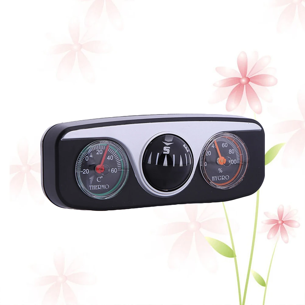 

Car Compass Thermometer Hygrometer Triple Guide Ball Accurate Readout Compact Easy Carry Office Travel Outdoor Waterproof All