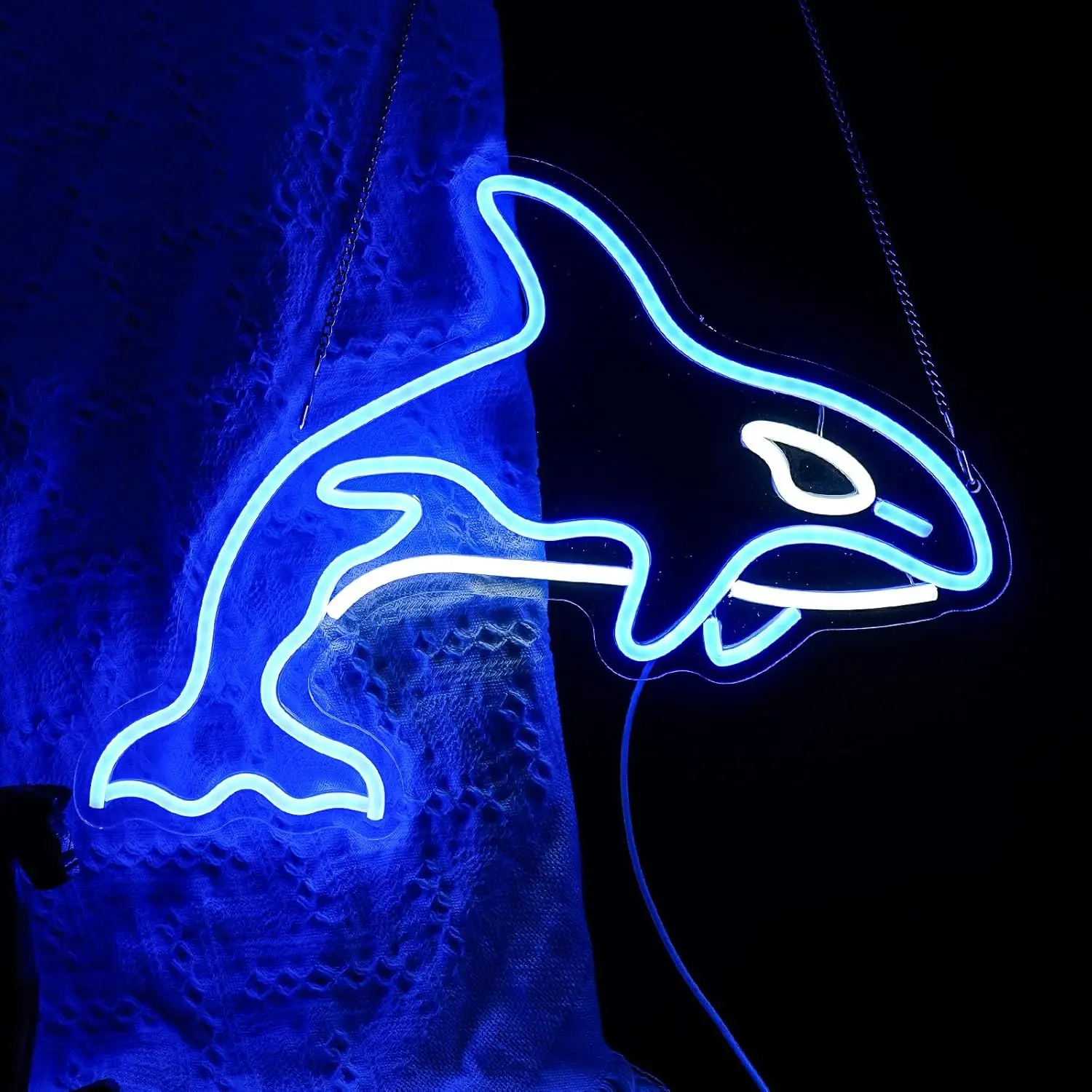 

Killer Whale LED Neon Sign Whale for Wall Decor 5/12V USB Powered Ocean Dimmable Switch Game Room Office Bar Pub Man Cave