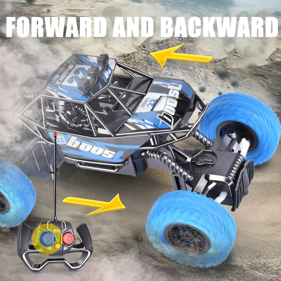 Remote control car with colorful flashing lights, rubber wheels，off-road toy car suitable for children\'s gifts，random box