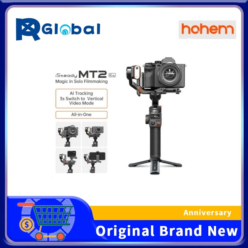 

Hohem iSteady MT2 Kit for Mirrorless Camera Action Camre Smartphone, Stabilizer for Sony/Nikon/Canon, 3 Axis Gimbal