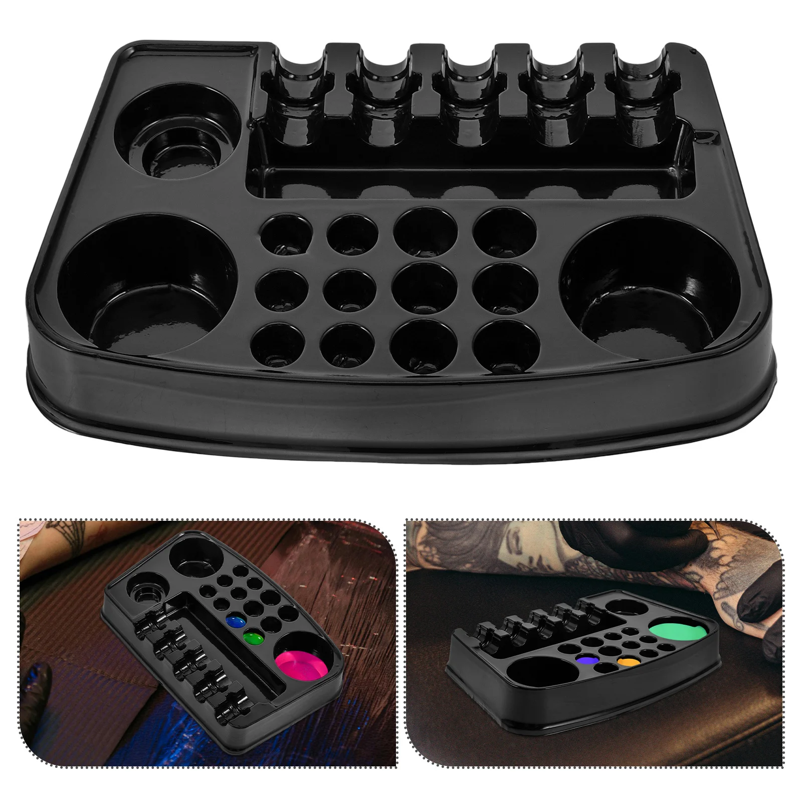 

12Pcs Tattoo Pigment Palette Wide Cup Edges Design Prevents Spilling Suitable for Amateurs and Professional Tattoo Artists