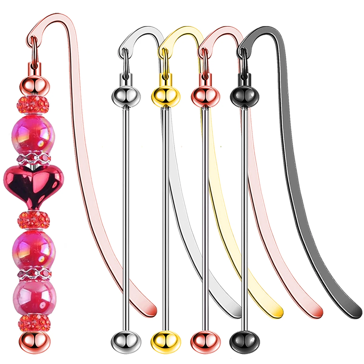 5/10/20 Pcs DIY Beaded Bookmarks, Blank Beaded Strips, Book Decorations for Book Lovers, Students, Teachers, Office Supplies