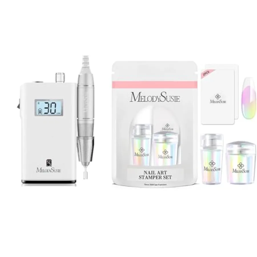 

Профессиональная перезаряжаемая машинка для маникюра 30000 об/мин с набором для стемпинга, корпус из алюминиевого сплава, черная, высокоскоростная, прецизионная, для длительного использования