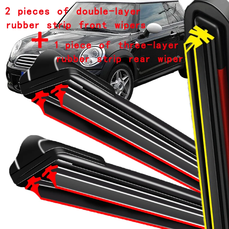 

For Mini Cooper R56 Hatch 2007-2011 2008 2009 Wiper Front & Rear Wiper Blades Windshield Windscreen Window Brushes 19"+18"+10"