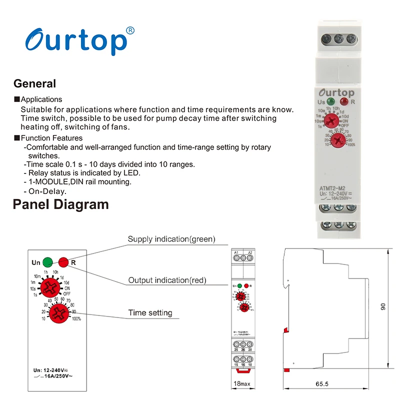 ATMT2-M2 Premium Asymmetric double cycle time relay time relay different on off time period