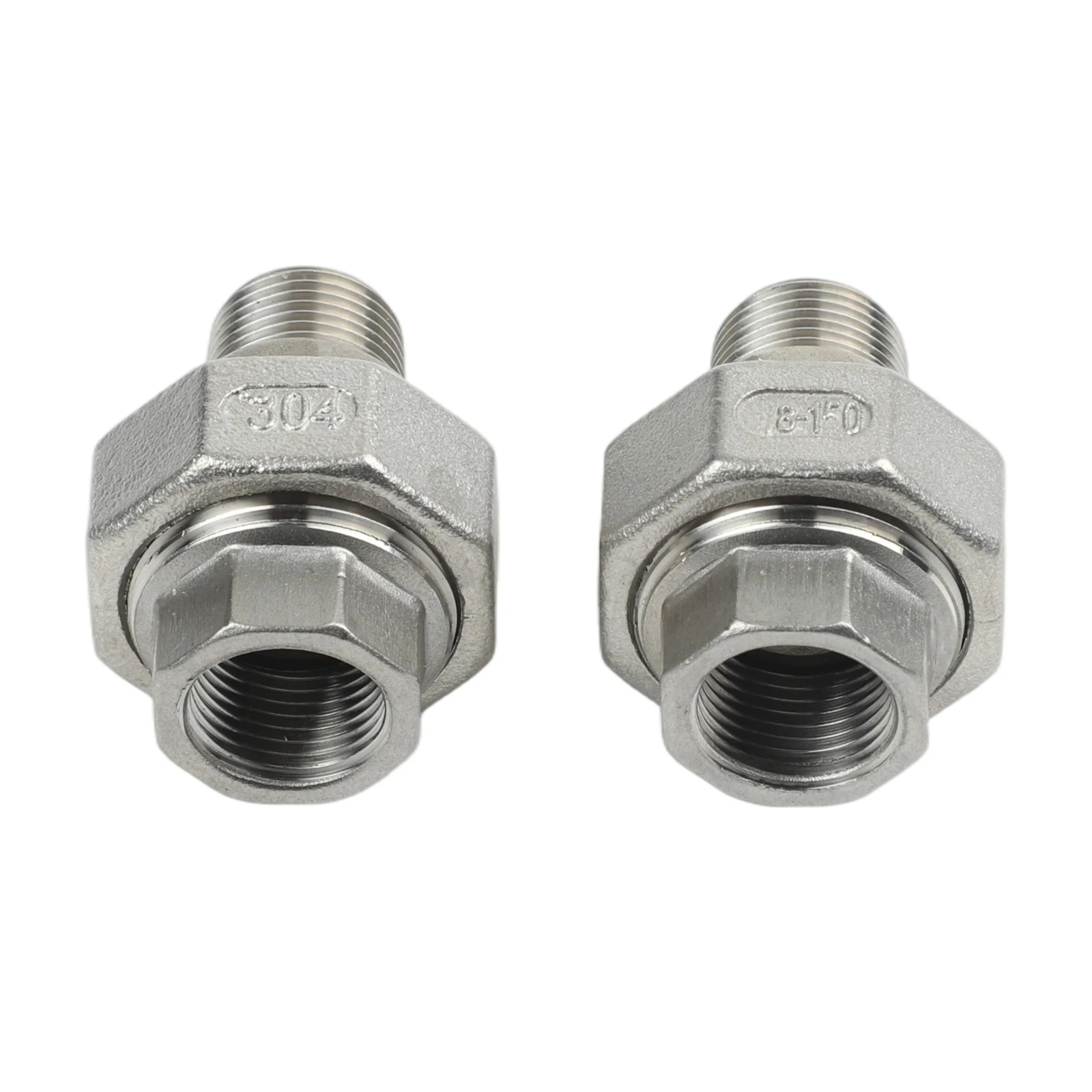 2pcs 304 Stainless Steel Threaded Connector Supporting Multiple Nominal Diameters for Flexible Deployment in Industrial Settings