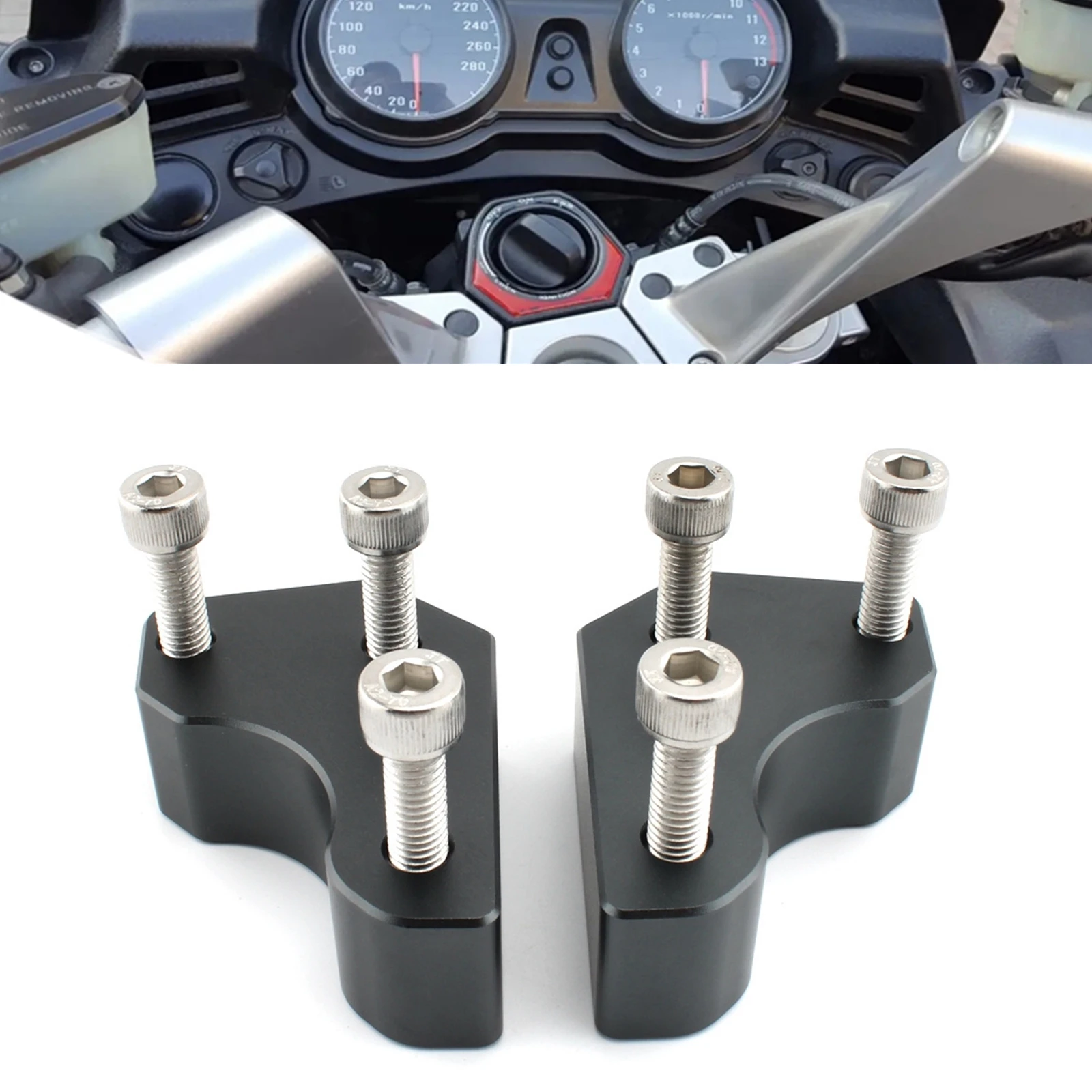 Motorcycle Handlebar Risers Clip Handle Bar Mount Adapter For Kawasaki GTR1400 ZG1400 Concours 1400 2008-2022