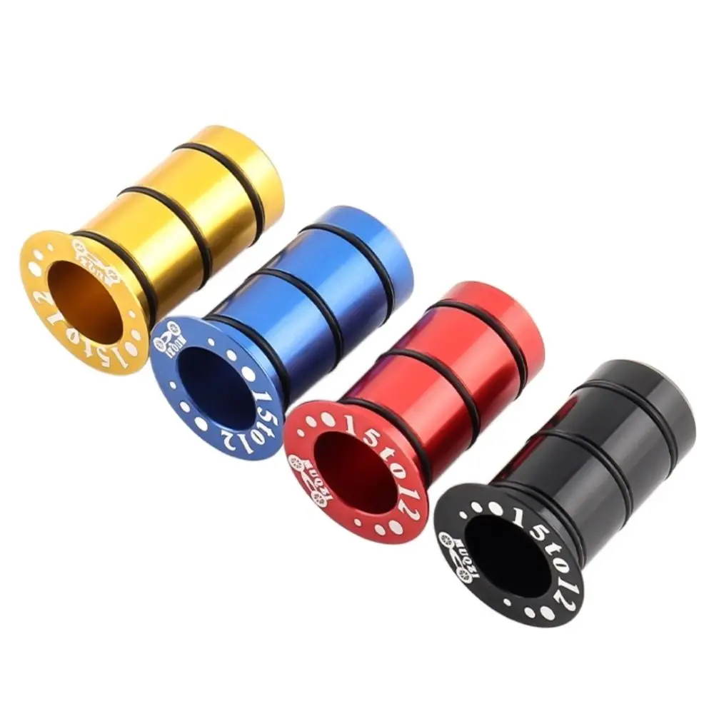 2Pcs 15mm To 12mm Bike Hub Thru Axle Adapter with Spare Sealing Ring Aluminum Alloy Thru Axle Side Cover Adapter DIY