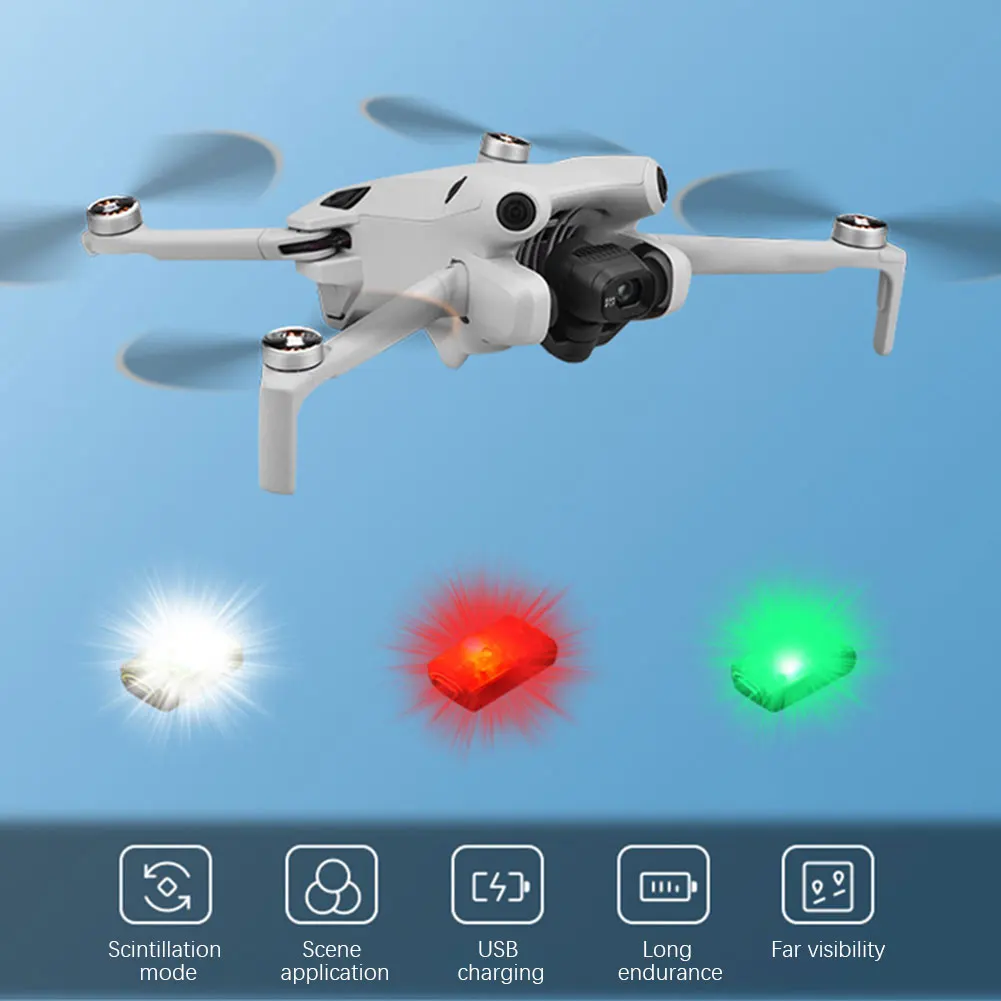 Lumière LED Anti-Collision Stroboscopique pour Drones, Chargement USB, Extra Lumineux, Mini enquêter de Vol, Accessoires