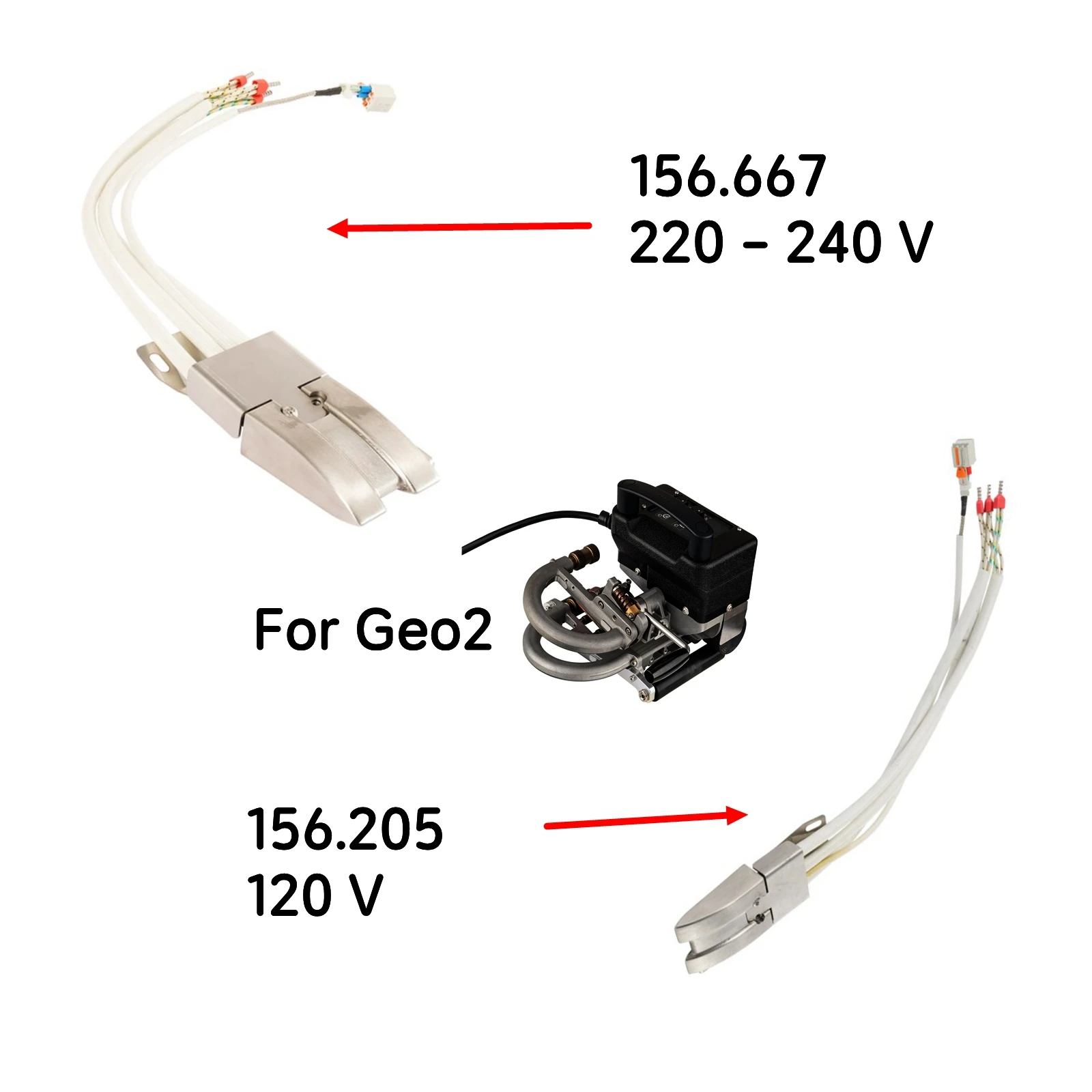 Weldy GEO2 Heating Wedge, Stainless Steel with Test Channel 56x36mm-156.667/156.205