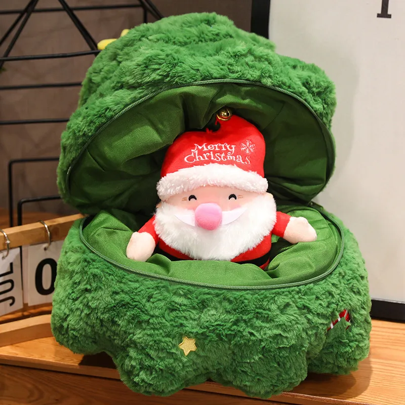 TreasuringU Christmas Plush Toys Kawaii Christmas Santa Claus Elk Soft Pillow Plushie Dolls Xmas Tree House Decoration