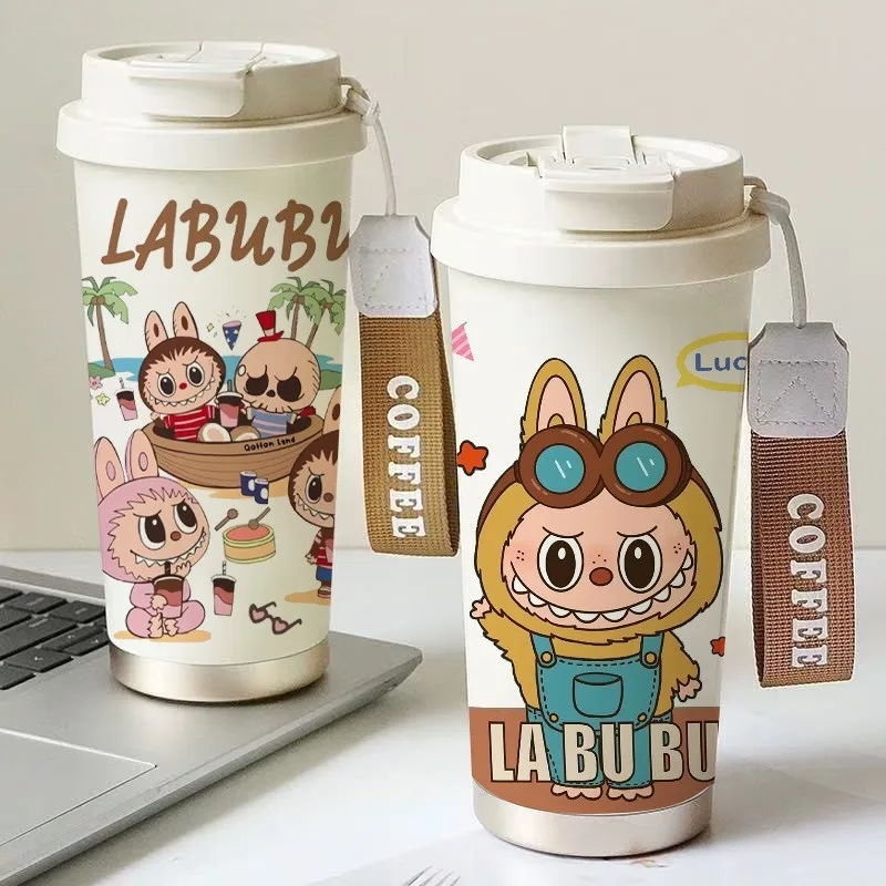 في الهواء الطلق الكرتون مزدوجة شرب كوب بقشة فنجان القهوة 316 ترمس من الفولاذ المقاوم للصدأ كوب عالية القيمة الرجال والنساء كوب ماء