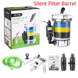 Barril de filtro silencioso dedicado para acuario, sistema de filtración de válvula de encendido/apagado ajustable, filtro de tanque de peces externo ultrasilencioso de 6W/14W