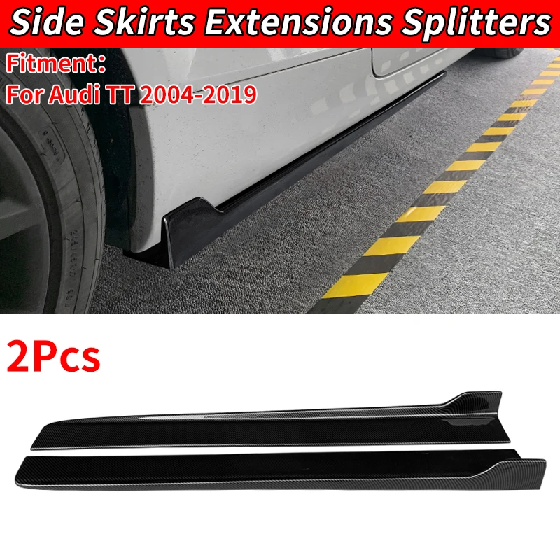 

For Audi TT TTS TTRS 2004-2019 Car Universal Side Skirts Accessories Extensions Bumper Door Lip Splitters Winglet Carbon Fiber