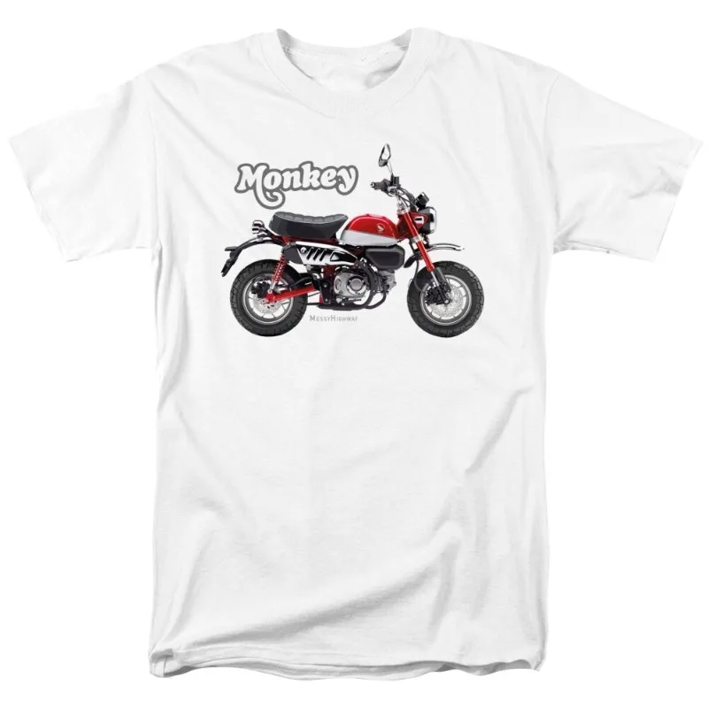 

Honda Men and Women T-shirt Summer Monkey 125 19 Red Racing Motorcycle Riding Off-road Enthusiasts Short-sleeved Retro Top