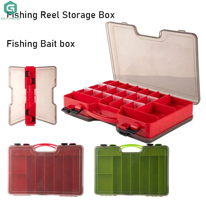 Double-Layer Large Capacity Bait Box Fishing Reel Storage Box W Lock Fishing Tackle Organizer Store Protect Fishing Equipment