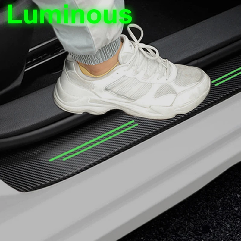 Luminous for Ford Focus Emblem Car Trunk Door Sill Stickers Tape Threshold Protective Strip Waterproof Decals Auto Interior