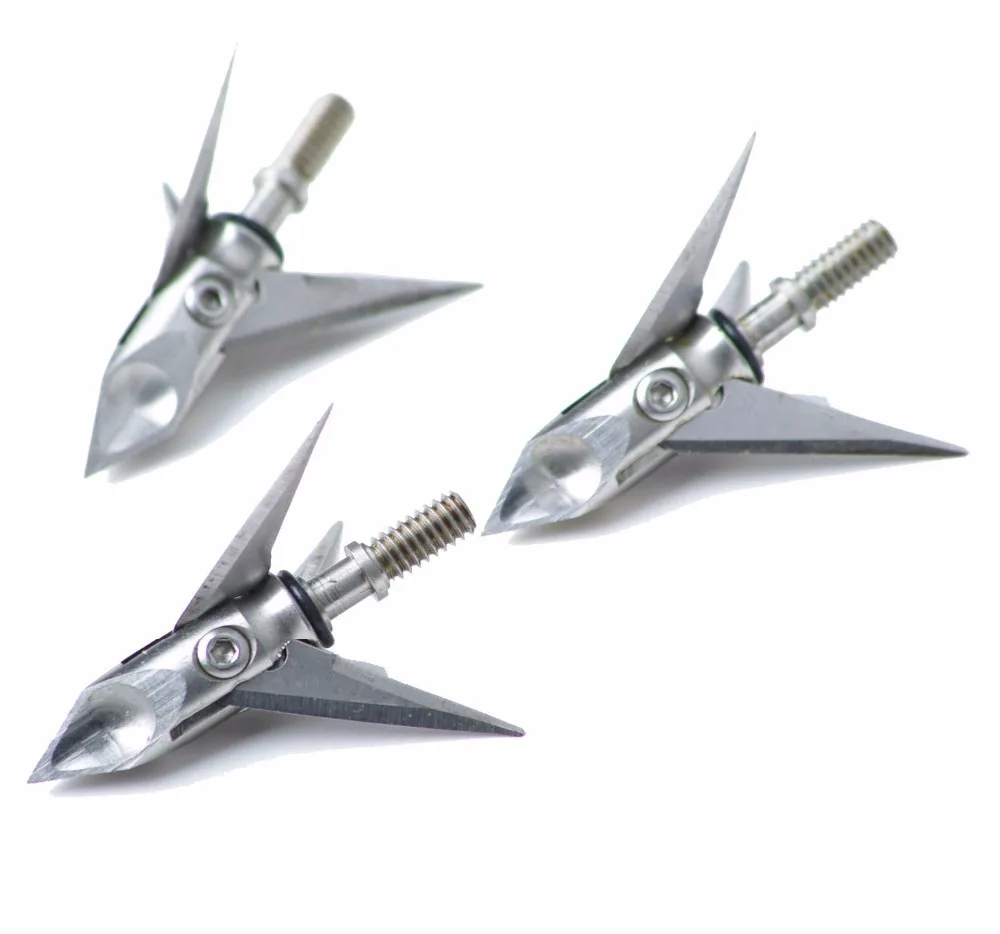 100Grain Arrowhead Tip Point Broadhead Arrow, Compound Bow Hunting, Beast Arrow Head, 3 Blades,3 Pcs, 6Pcs