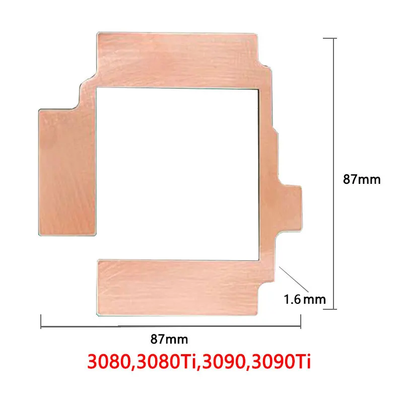 GPU RAM Dissipador de calor de cobre para Memory Miner, Arrefecimento, 15-40 Graus Almofada térmica, RTX 3060 3070 3080 3090 5600 5700