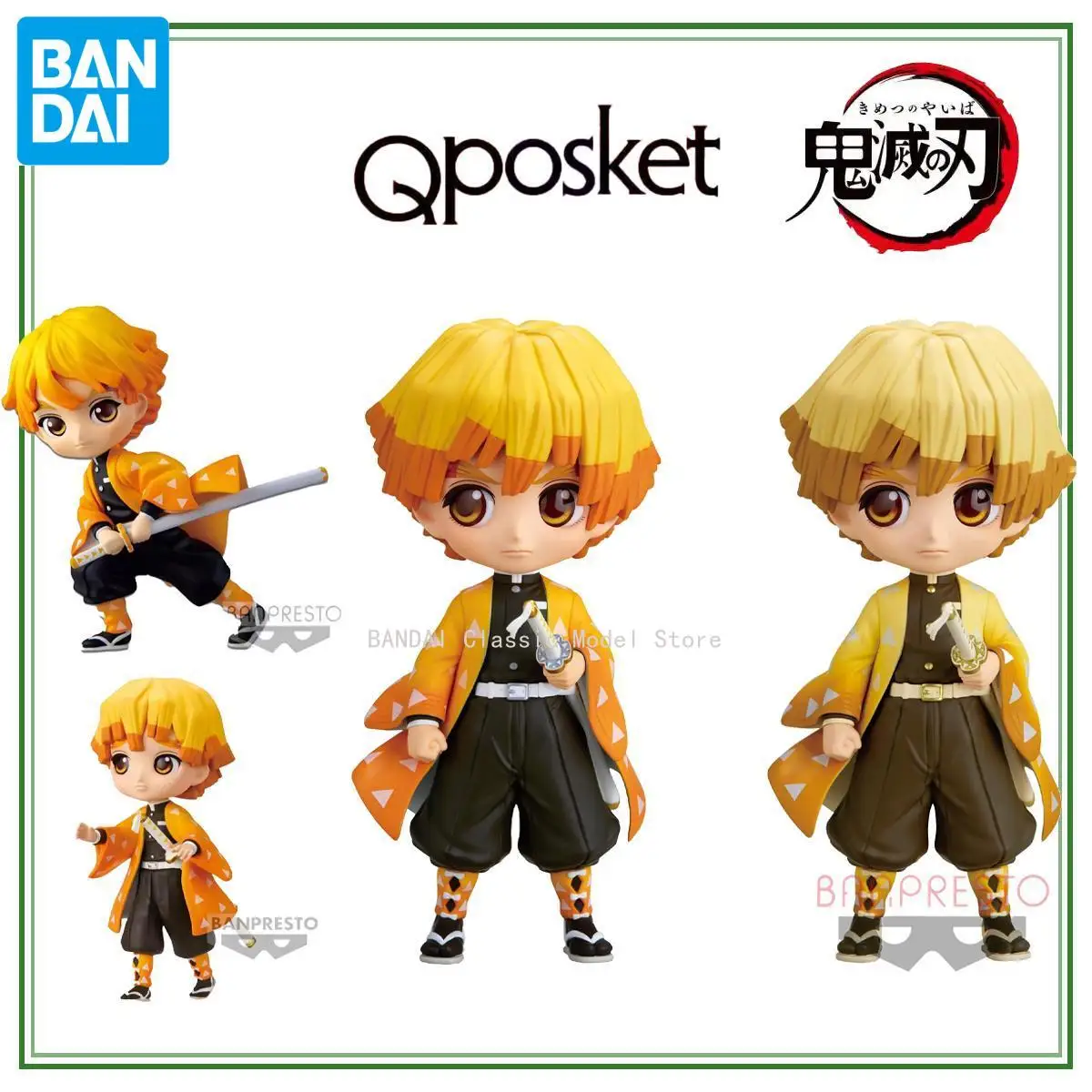 Bandai Banpresto Q Posket Demon Slayer Zenitsu Anime, original, modèle en boîte, tout neuf, non ouvert, spécial, en stock