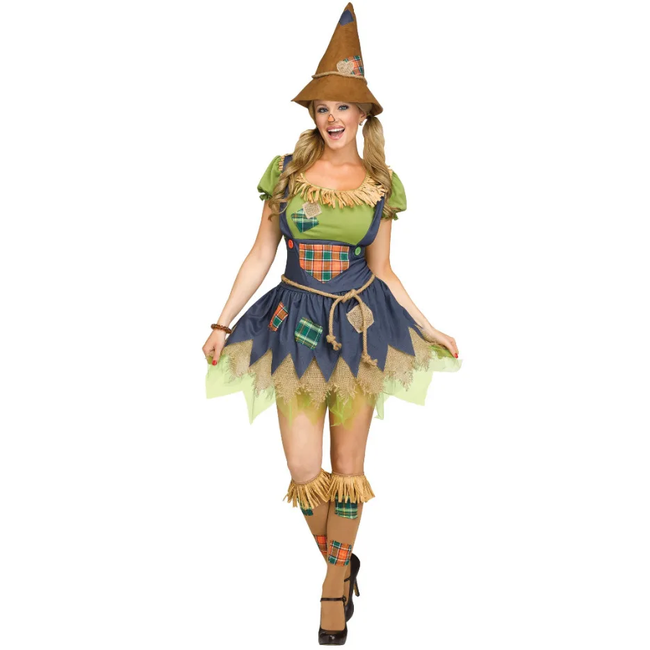 

Halloween Costumes Sexy Womens Fairy Tale Scarecrow Witch Cosplay Costume Masquerade Performance Fancy Dress