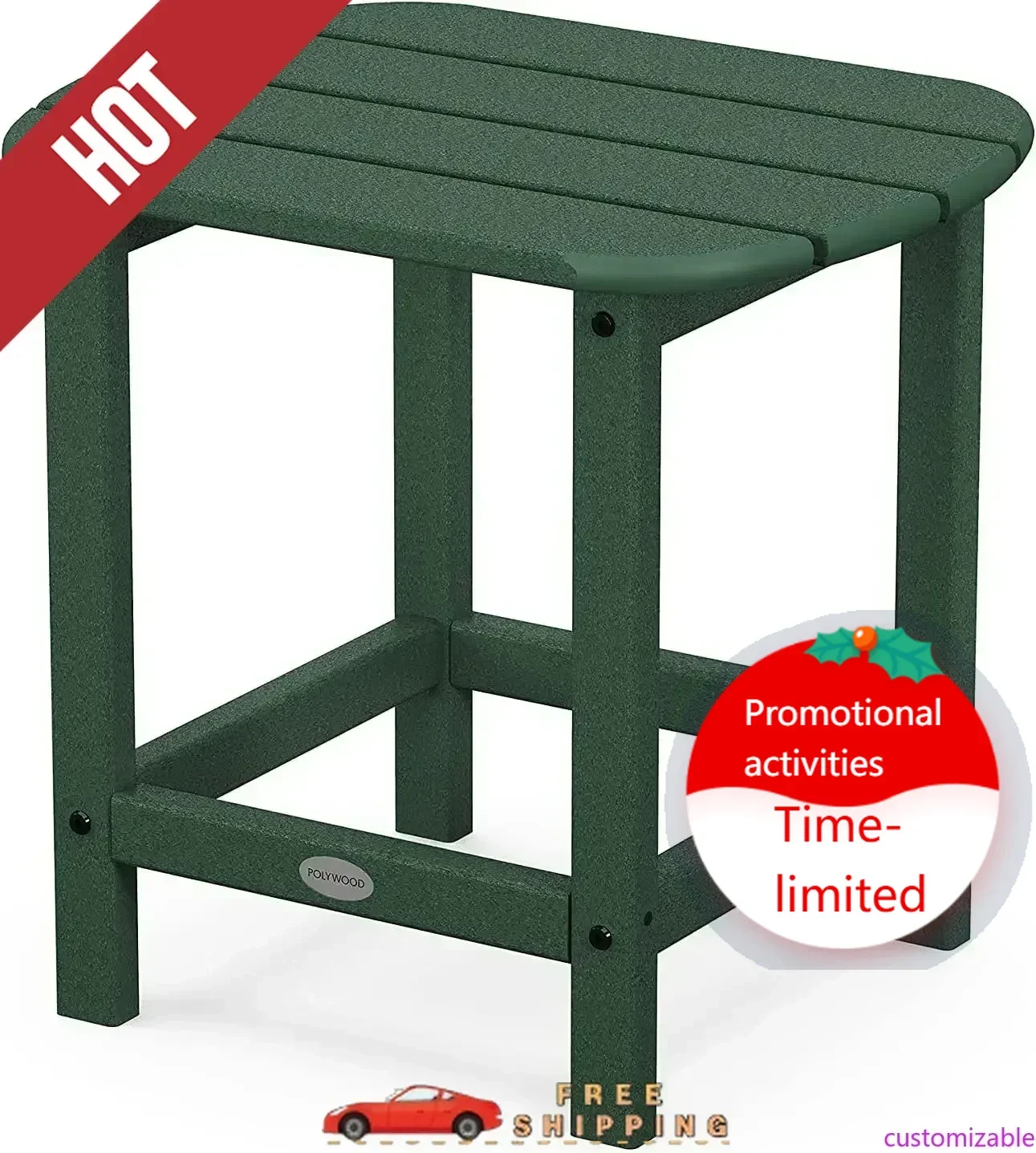

Hot salesCustomizable SBT18GR South Beach 18" Outdoor Side Table, Green