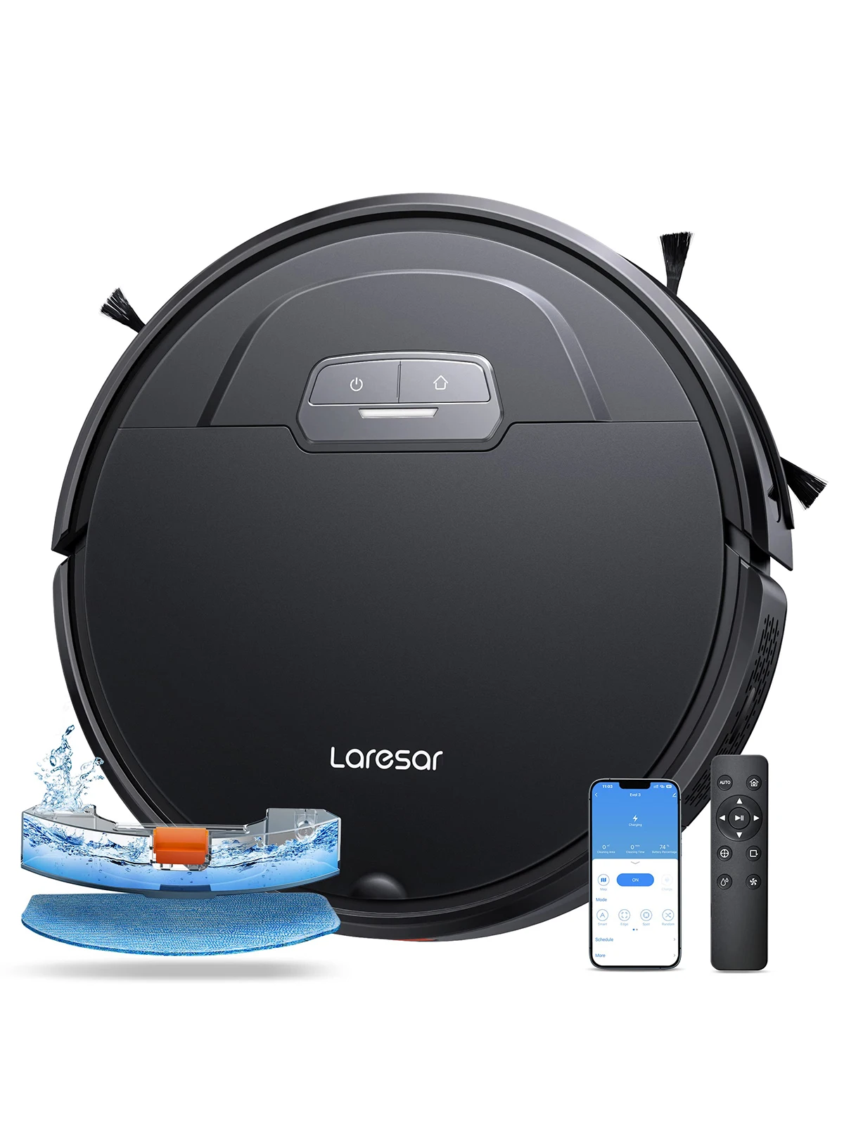 Laresar 6000Pa Robot Vacuums and Mop Combo Auto Carpet Boost Self-Charging Super-Slim silence Robotic Vacuum Cleaner