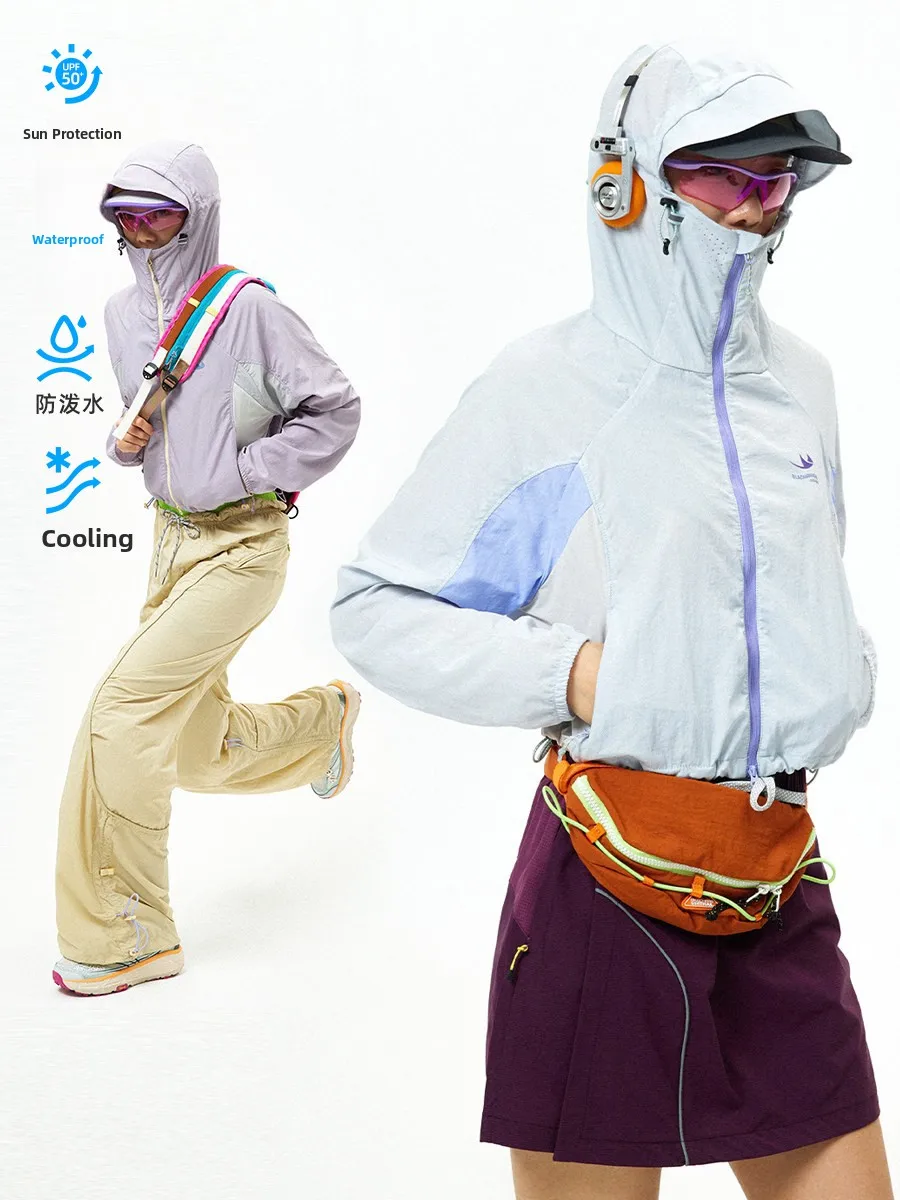 Women's Outdoor Short Lightweight Quick Dry Jacket Fashionable Sun Protection Coat Breathable Skin Shirt Zipper Closure Long ...