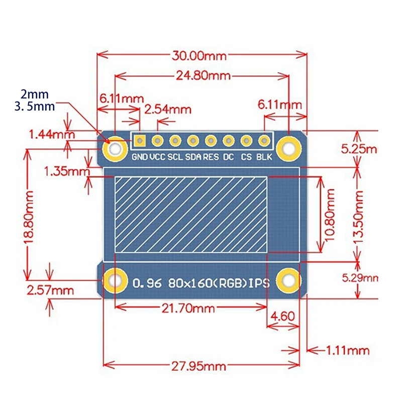 1 ชิ้น 0.96 นิ้ว IPS จอแสดงผล OLED โมดูลสําหรับ 80*160 65 พันสีสัน RGB TFT LCD Board ST7735 ST7735 DIY