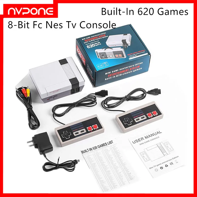 Consola de juegos Retro para adultos, Mini sistema de videojuegos clásico, 620 juegos integrados, consola de Tv Fc Nes de 8 bits y Mini Gamepad